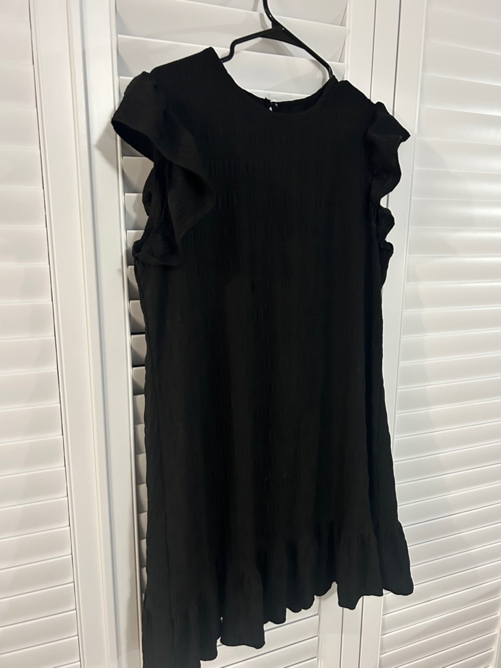 Black Ruffle Sleeve Dress - Women